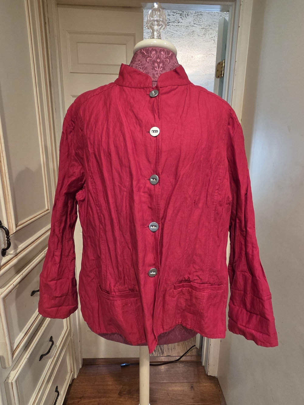 Chico's Vibrant Red Button-Front Top